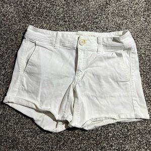 American Eagle White Midi Jean Shorts Super Stretch X Size 2 summer beach